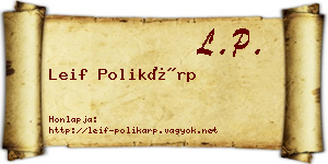 Leif Polikárp névjegykártya